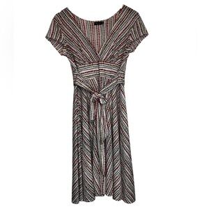 Ruby Rox Y2K Stretchy Midi Dress with Red and Black Dot Print CUTE!